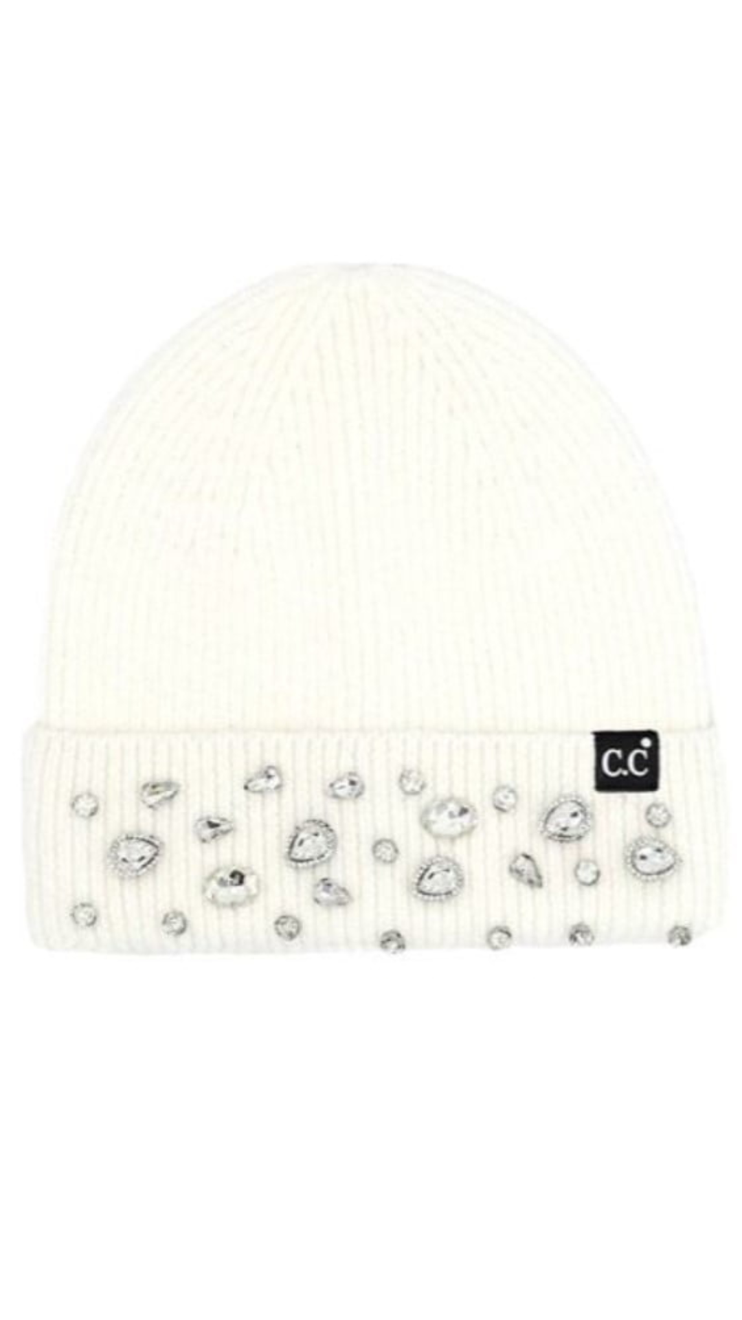Rhinestone Charm Beanie. Style MODHTE-0011