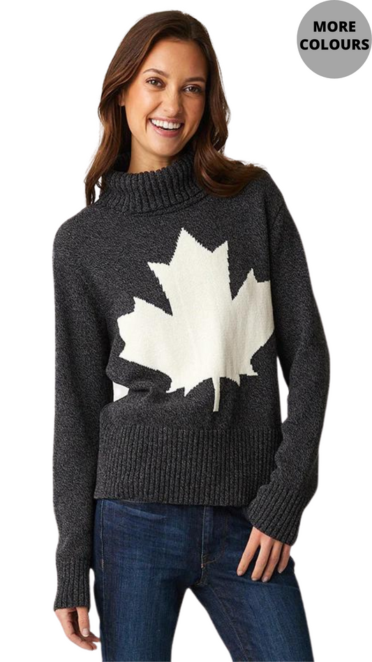 Maple Leaf Turtle Neck Sweater. Style PH87321