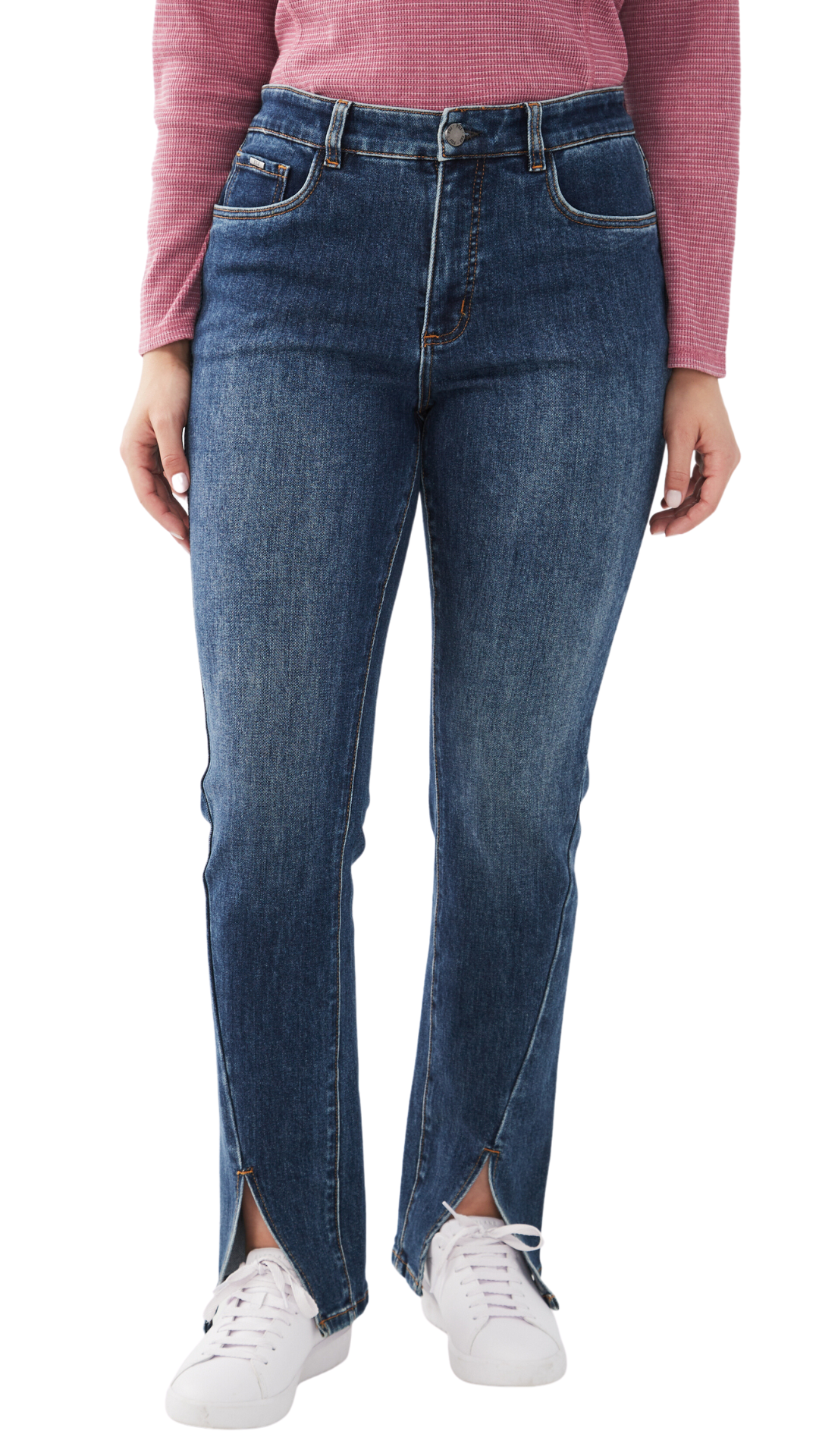 Suzanne Straight Leg Hem Slit Jean. Style FD6772835