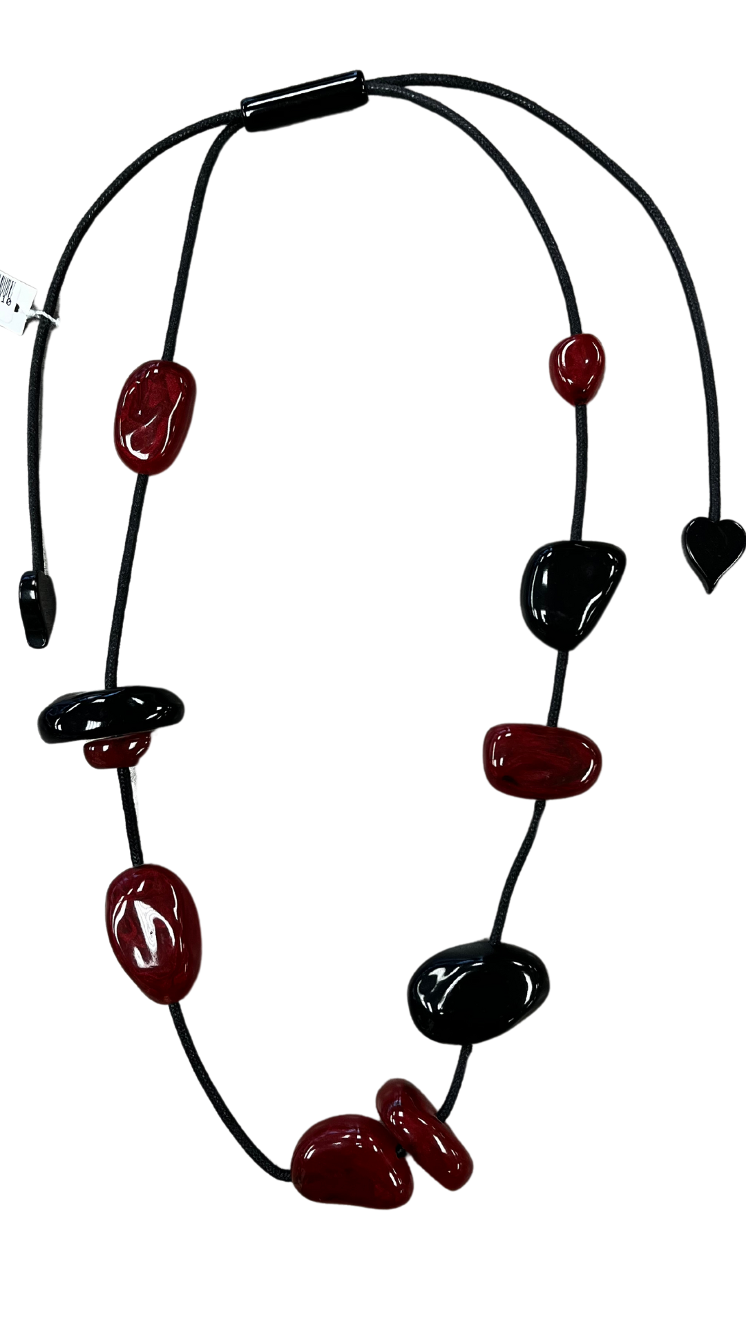 Organic Collection Red/Black Multi Bead Necklace. Style 6300101REDDW10