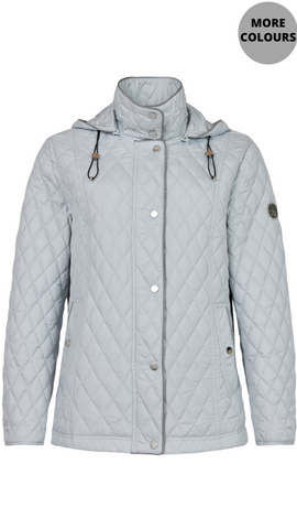 Diamond Quilted Detachable Hood Spring Jacket. Style FR831