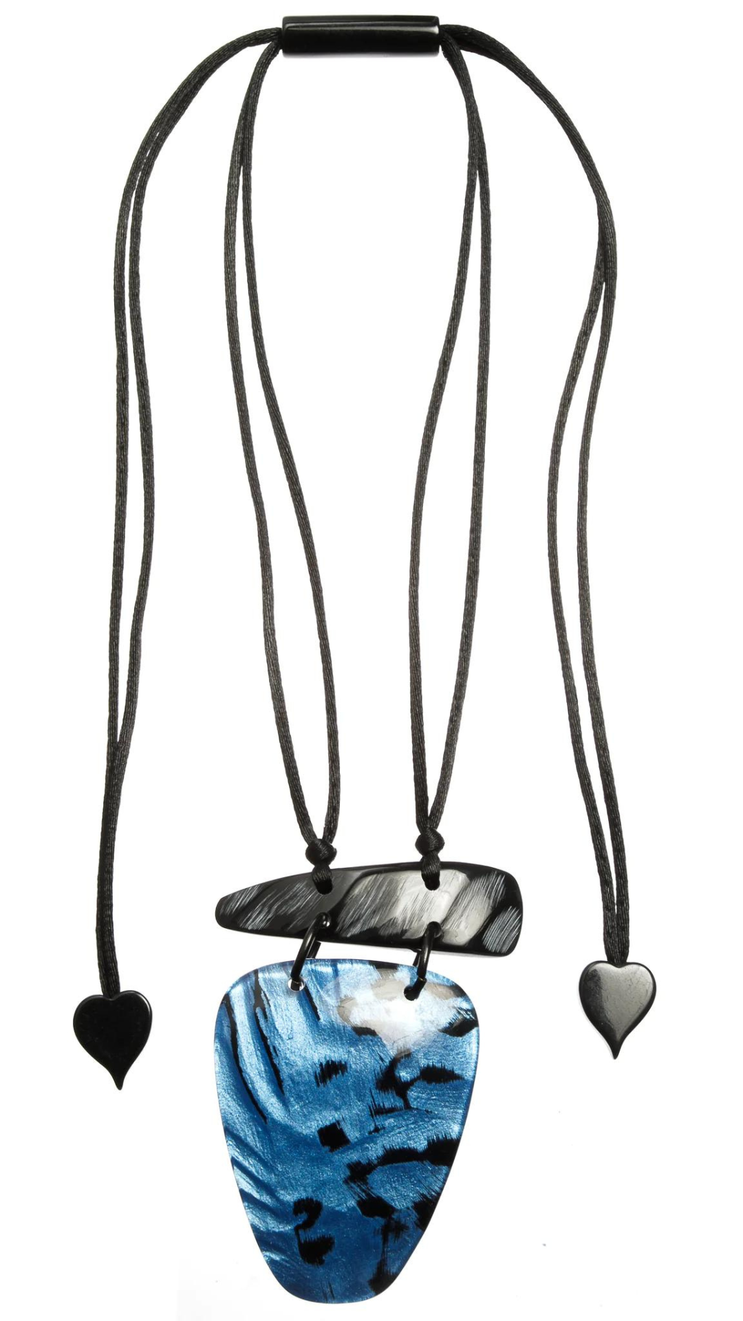 Safiya Black & Blue Bead Necklace. Style 8400201BLUEQ00
