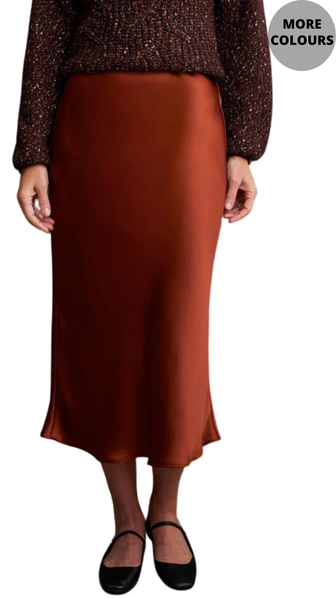 Pull On Matte Satin Midi Skirt. Style TR5522O-4909