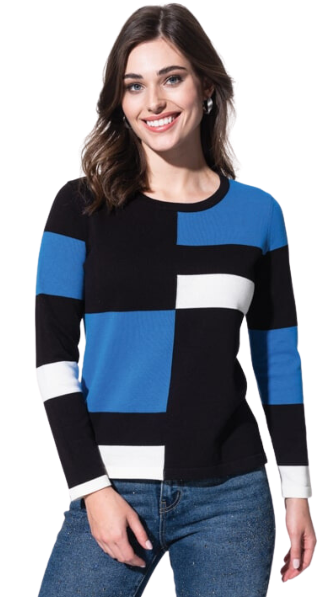 Lightweight Colour Block Sweater. Style ALSA42402