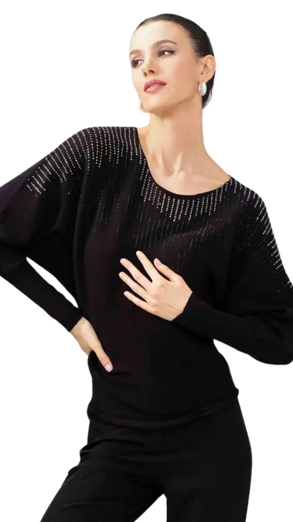 Ombre Rhinestones Rib Knit Sweater. Style ALSA44398