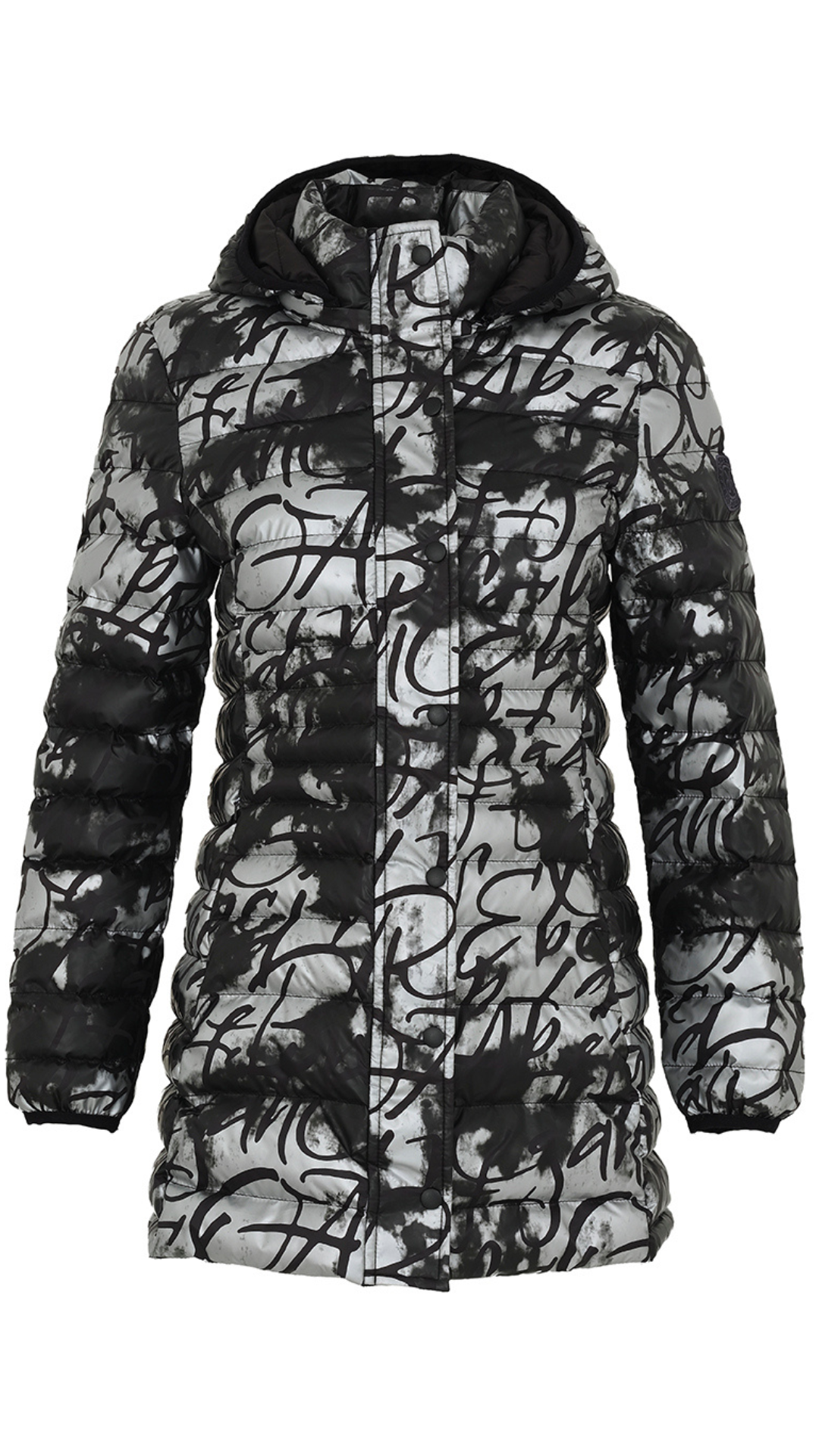 Silver Brush Stroke Puffer Outerwear. Style DOLC73845