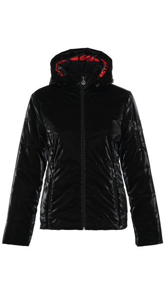 Shiny Black Puffer Outerwear. Style DOLC73816