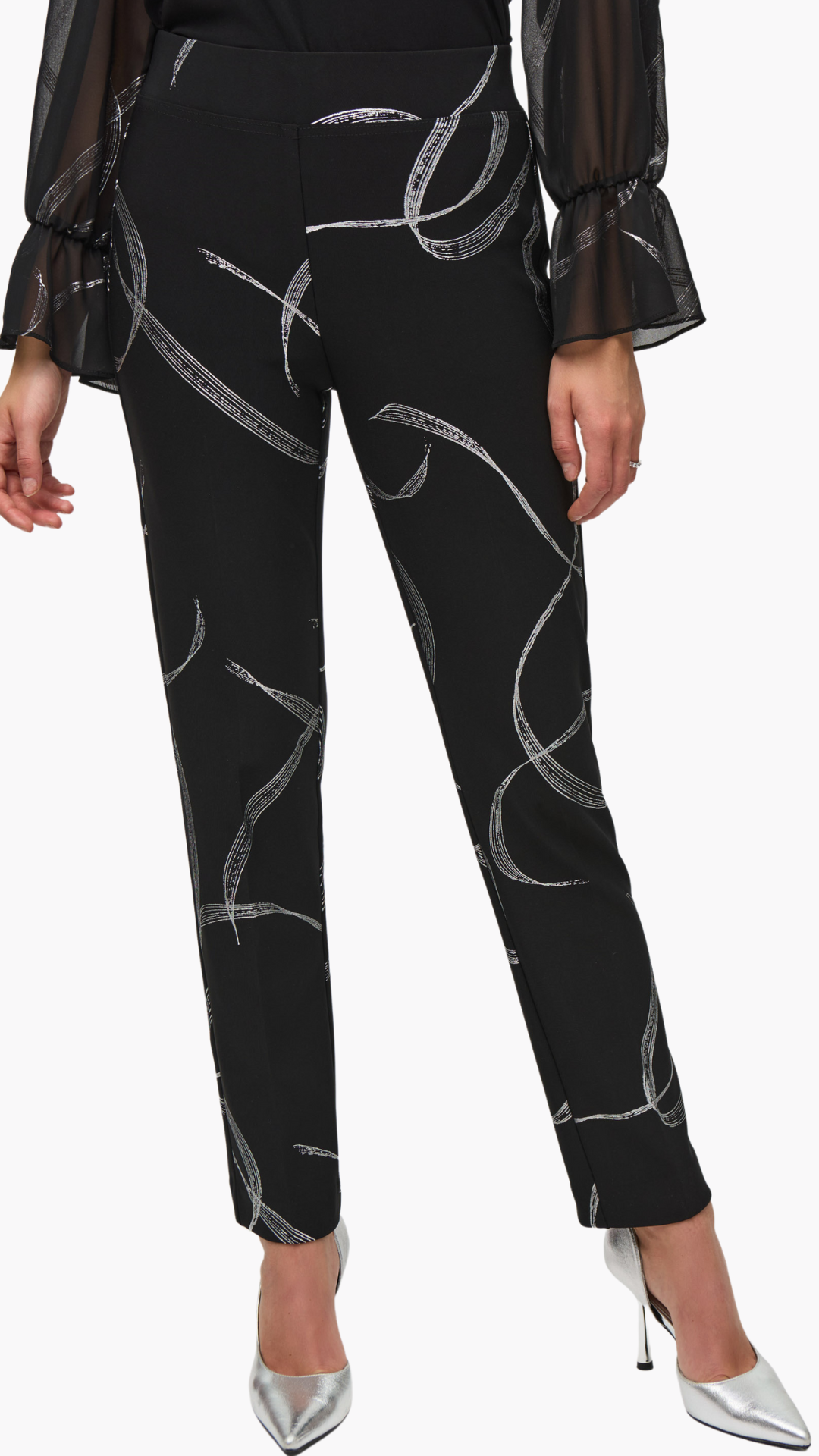 Silky Knit Abstract Pull On Pant. Style JR244119