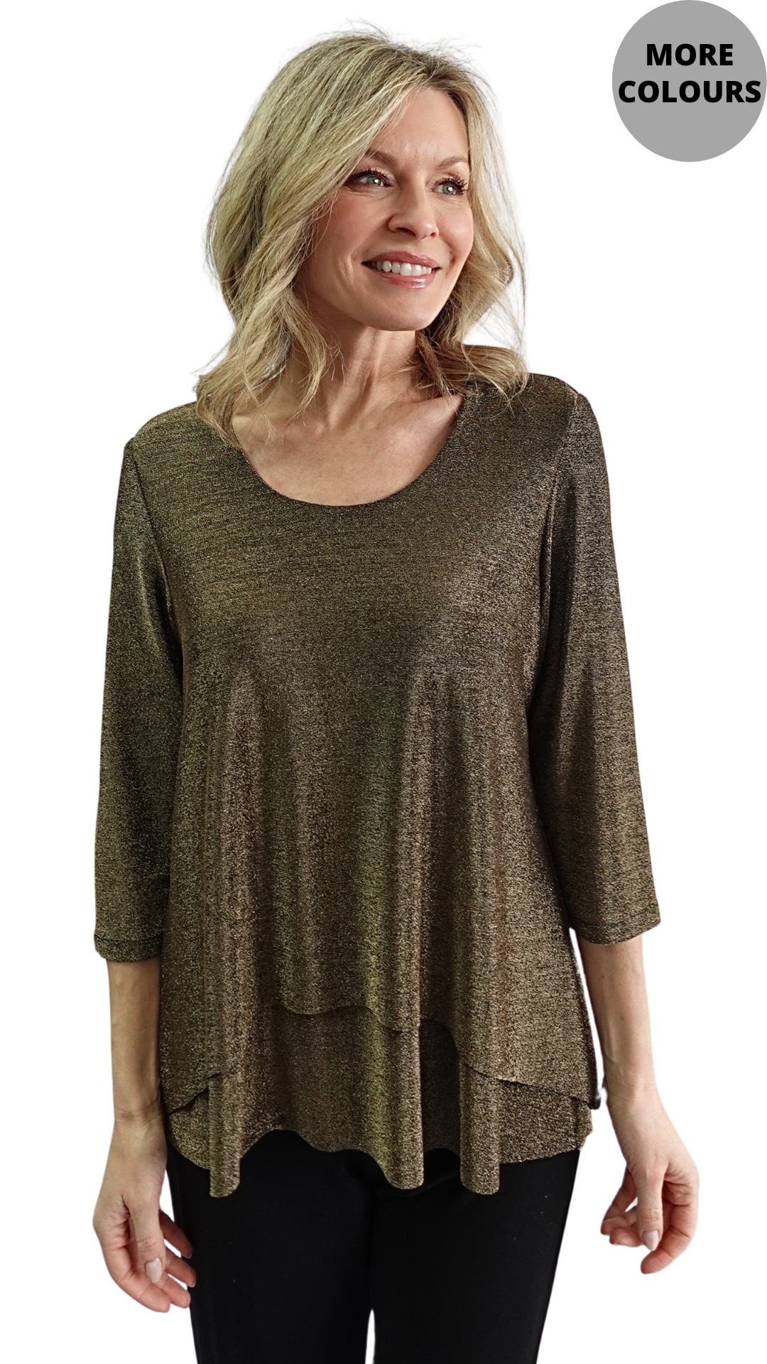 Glitter Stretch Layered Top. Style SW82064