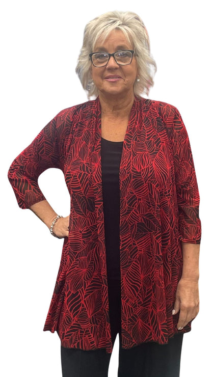 3/4 Sleeve Princess Cut Mesh Cardigan. Style ELWVALERIA-344