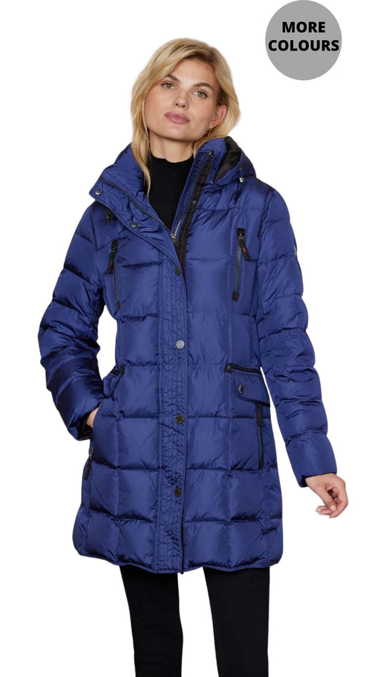 Removable Hood Back Zip Puffer Jacket. Style JUN2160-65