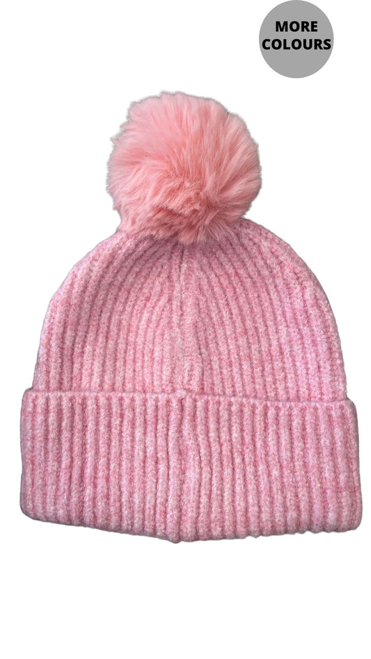 Pompom Knitted Colour Toque. Style ELWKAYLA11