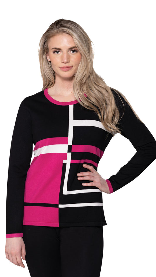 Round Neck Colour Block Sweater. Style VARV4833