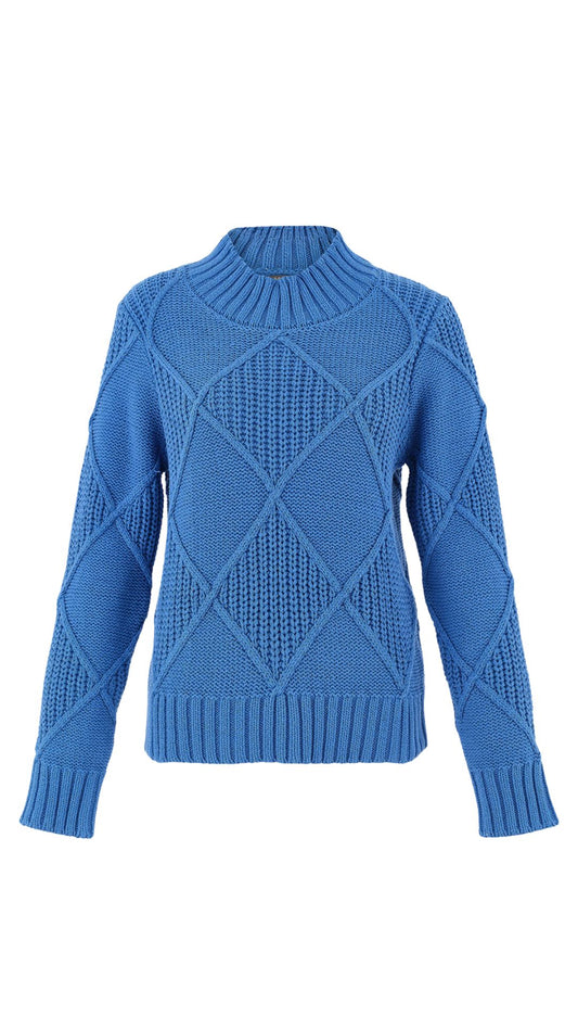Bright Colour Knitted Mock Neck Sweater. Style DOLC75306