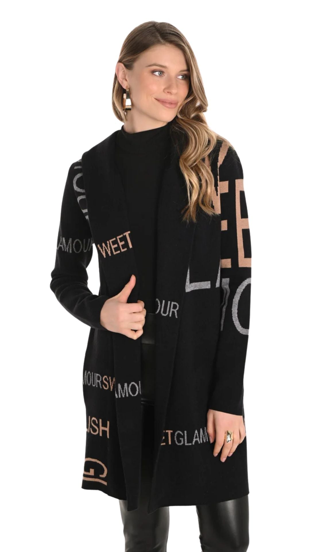 'Sweet Glamour' Knit Hooded Cardigan. Style FL253846