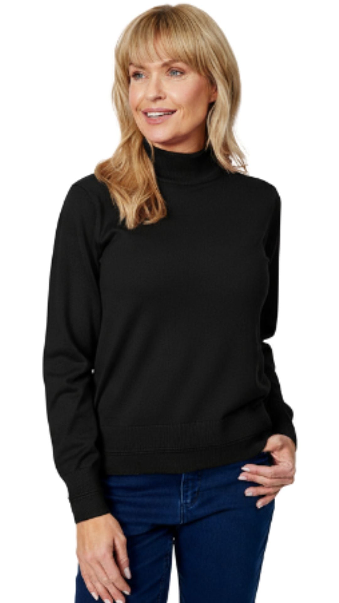 Solid Colour Ribbed Details Turtleneck Sweater. Style BTX214039