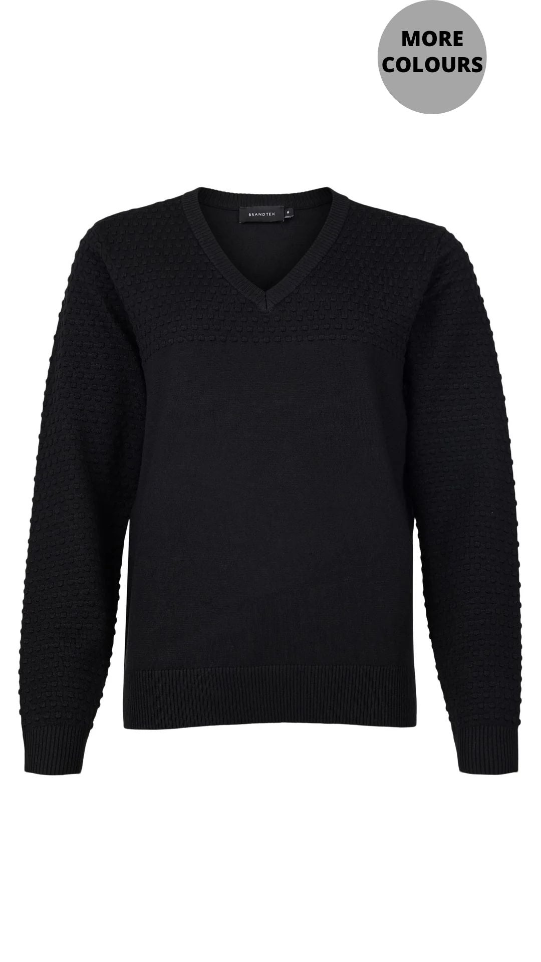 V-Neck Textured Sleeves Pop-Over Sweater. Style BTX219279
