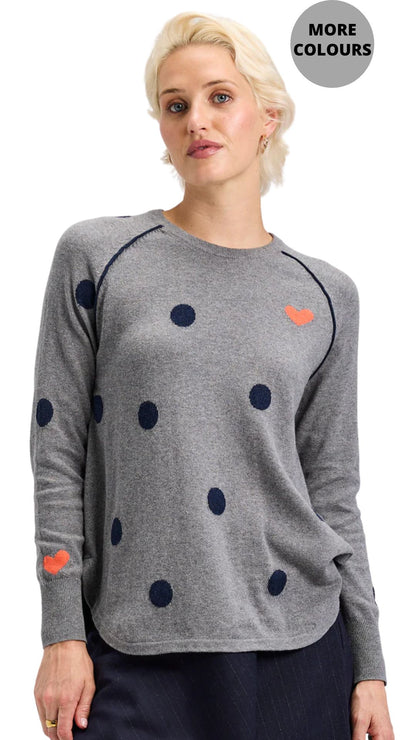 Polka Dot & Hearts Sweater. Style ZKP7539U