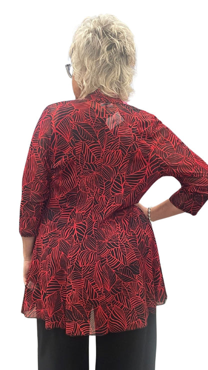 3/4 Sleeve Princess Cut Mesh Cardigan. Style ELWVALERIA-344