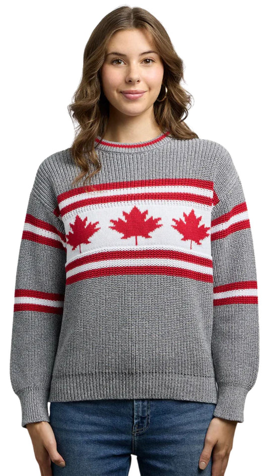 Triple Maple Leaf Knit Sweater. Style CKI5201