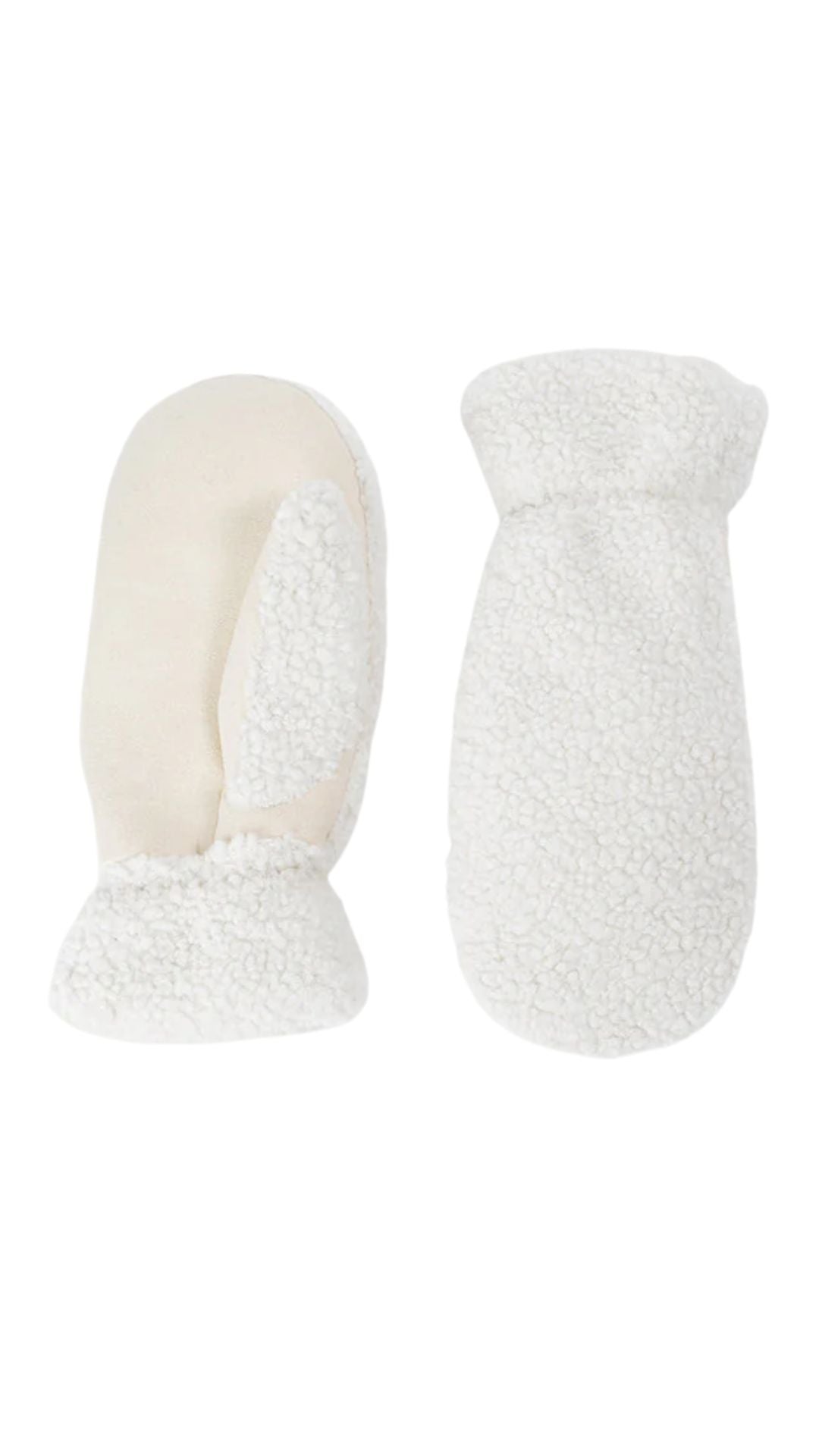 Fur Lined Beige Sherpa Mittens. Style CARA9007-BGE