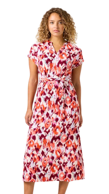 Printed Textured Elastic Waist Midi Dress. Style GARC50284