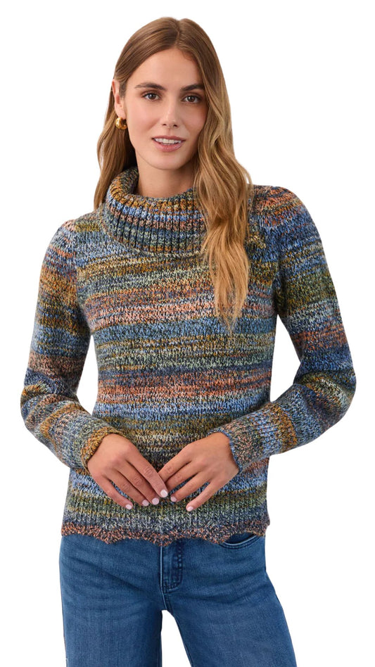 Multi Colour Scalloped Bottom Sweater. Style FD1489306