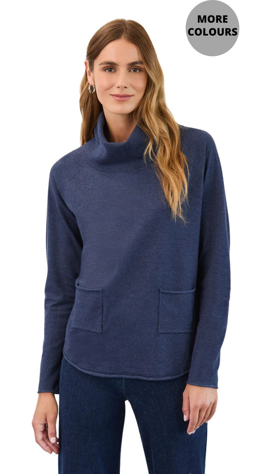 Cowl Neck Rolled Edges Top. Style FD1492212