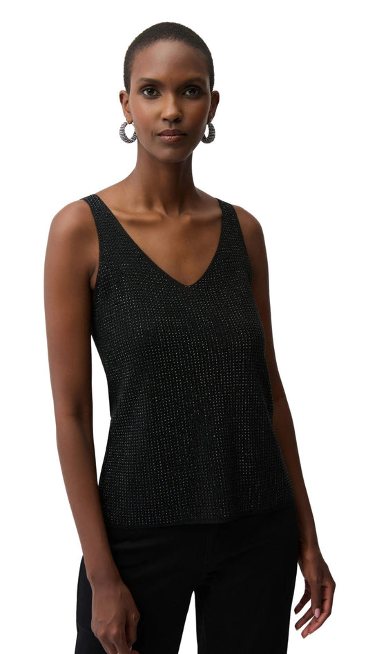 Metallic Knit Rhinestone Cami. Style JR252915