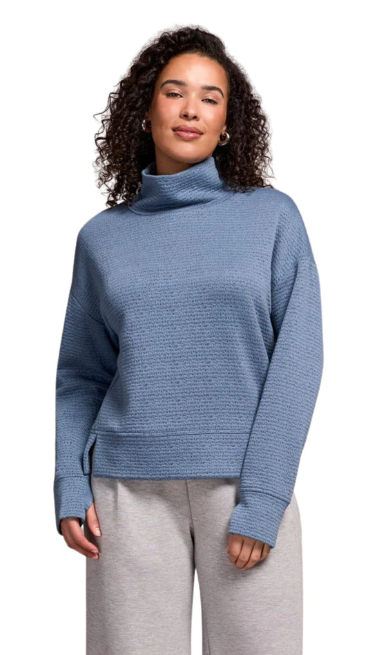 Funnel Neck Puckered Knit Top. Style TR2240O-8240