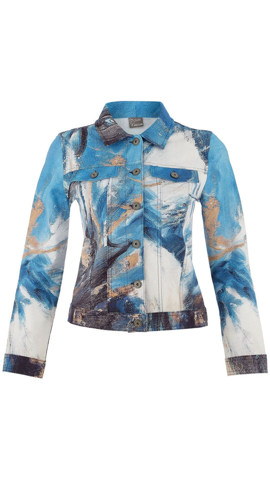 "The Storm" Artist Print Button Front Jcket. Style DOLC75677