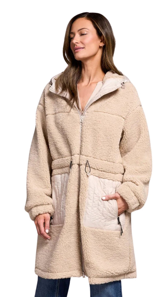 Sherpa Hooded & Elastic Waist Jacket. Style TR2271O-8279