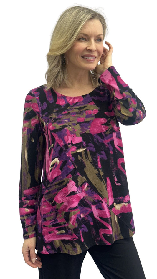 Small Pocket & Button Detail Patterned Top. Style SW102279