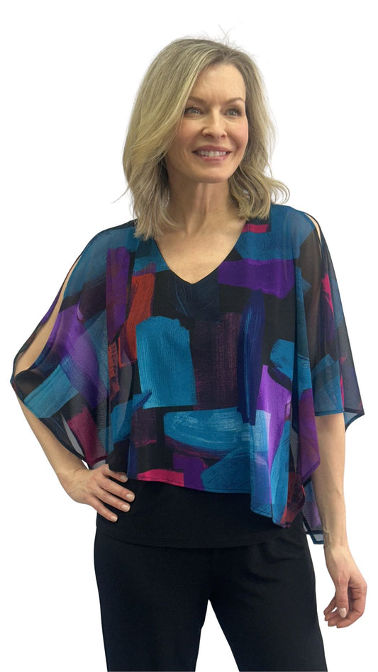 Patterned Mesh Loose Overlay Top. Style SW102262