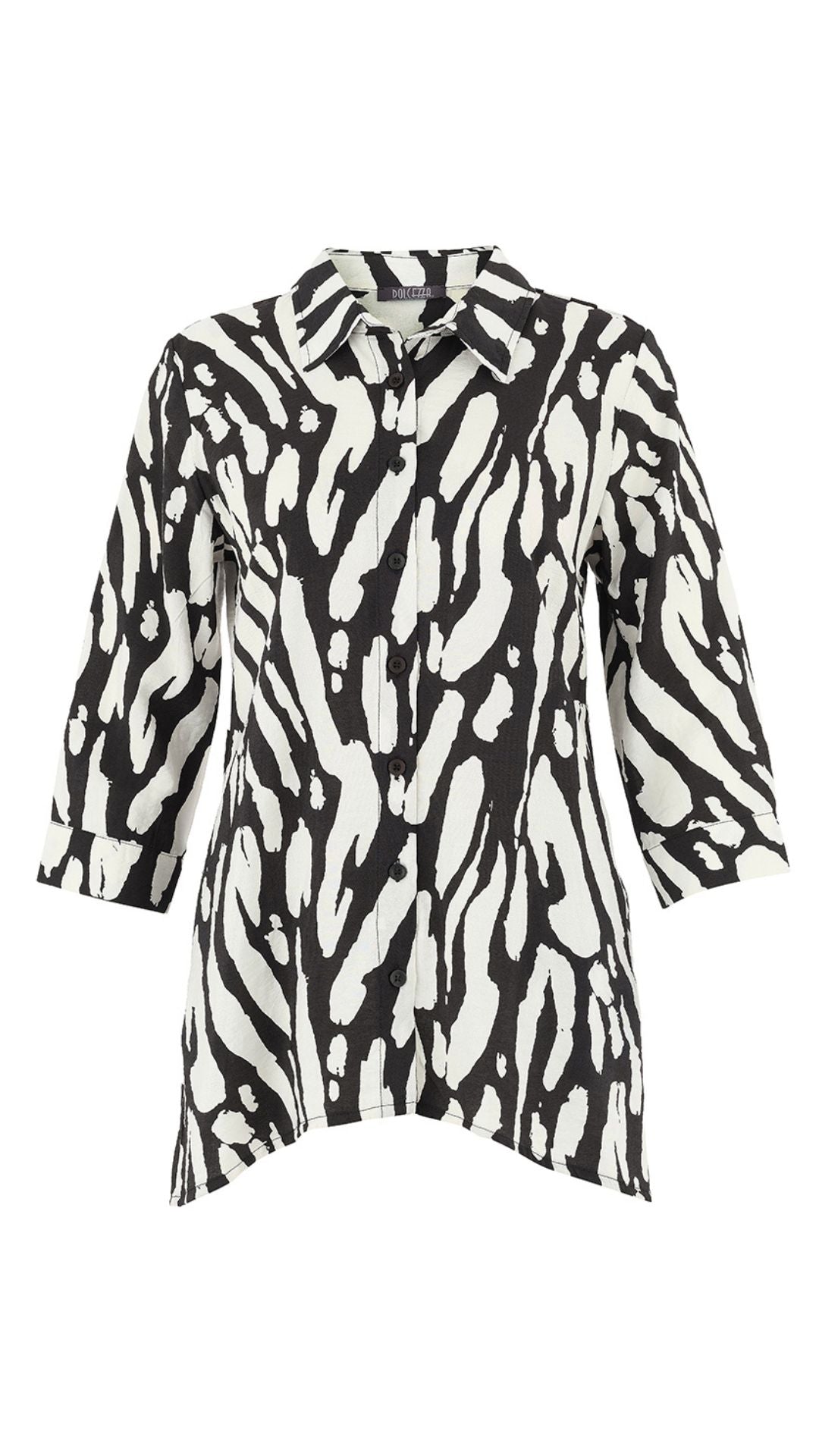 Animal Print Back Zipper Detail Blouse. Style DOLC75164