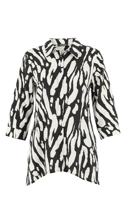 Animal Print Back Zipper Detail Blouse. Style DOLC75164