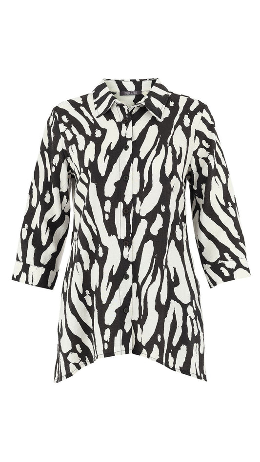 Animal Print Back Zipper Detail Blouse. Style DOLC75164
