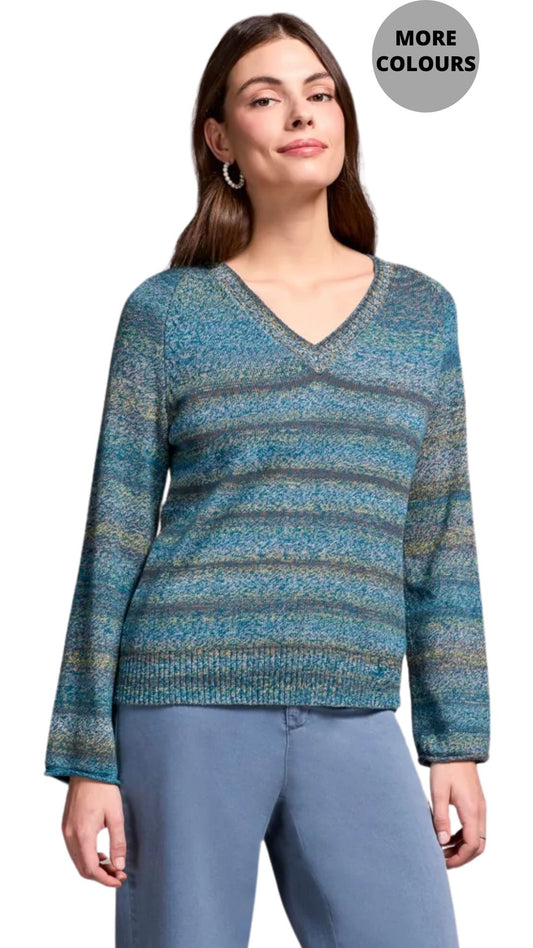 Combed Cotton V-Neck Sweater. Style TR2374O-576