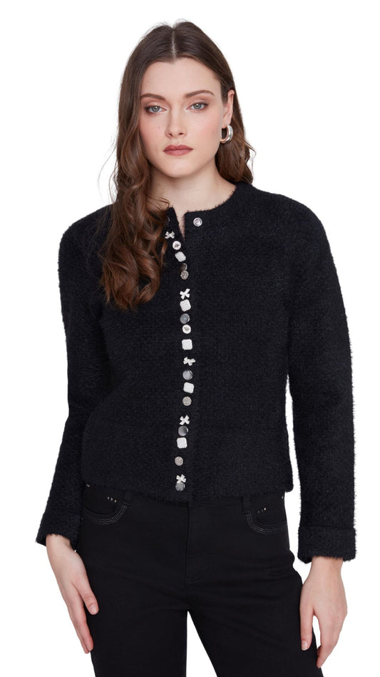 Multi Rhinestone Embellishments Sweater. Style CYC2523030