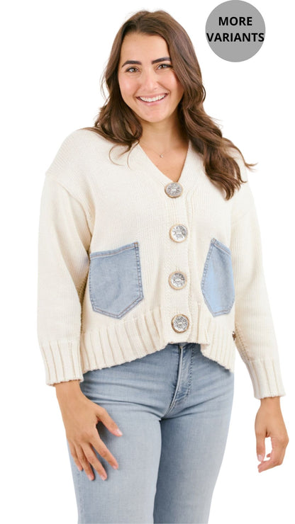 Button Front Rockstar Cardigan. Style SHNP5518