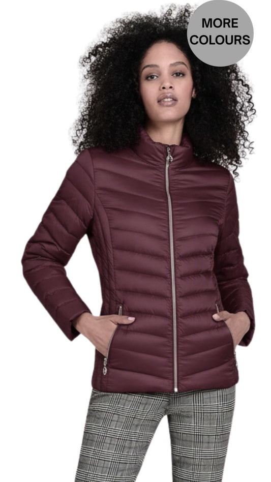 Short Length Collared Puffer Jacket. Style FR528-FA25