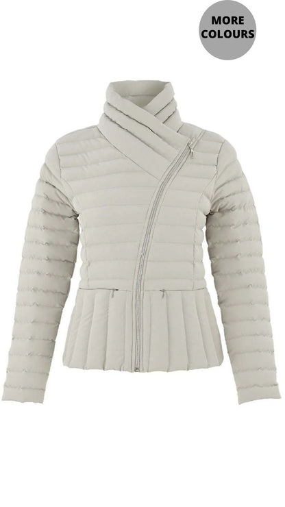 Short Puffer Crossover Collar Jacket. Style DOLC75810