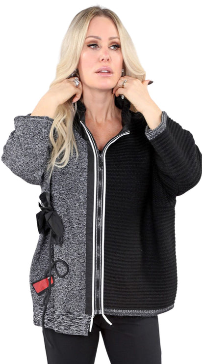 Half & Half Zip Front Jacket. Style MT25F5980