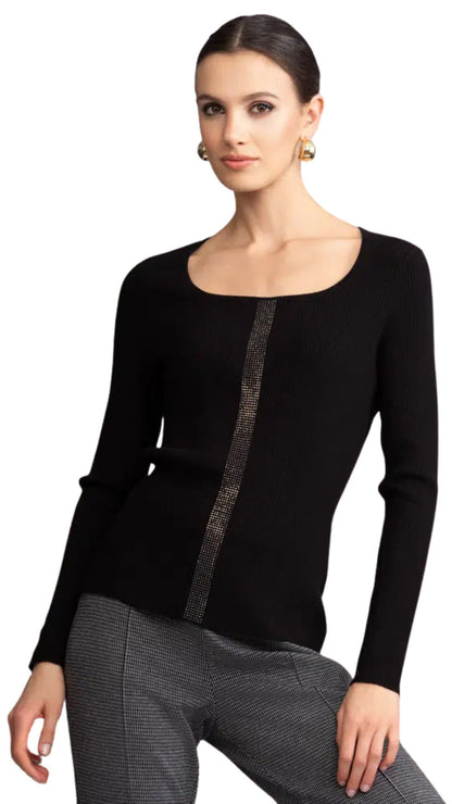 Rhinestone Stripe Detailing Long Sleeve Top. Style ALSA4665