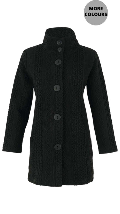 Button Front Cable Knit Jacket . Style DOLC75210