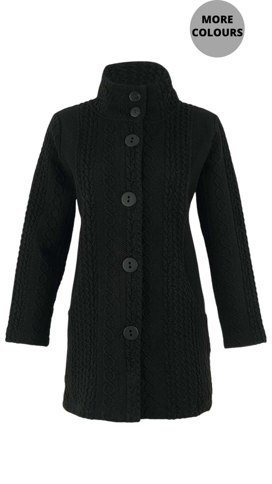 Button Front Cable Knit Jacket . Style DOLC75210