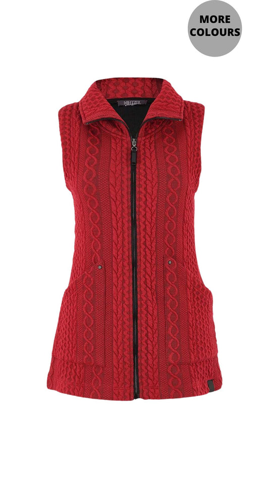 Cable Knit Collared Vest. Style DOLC75214