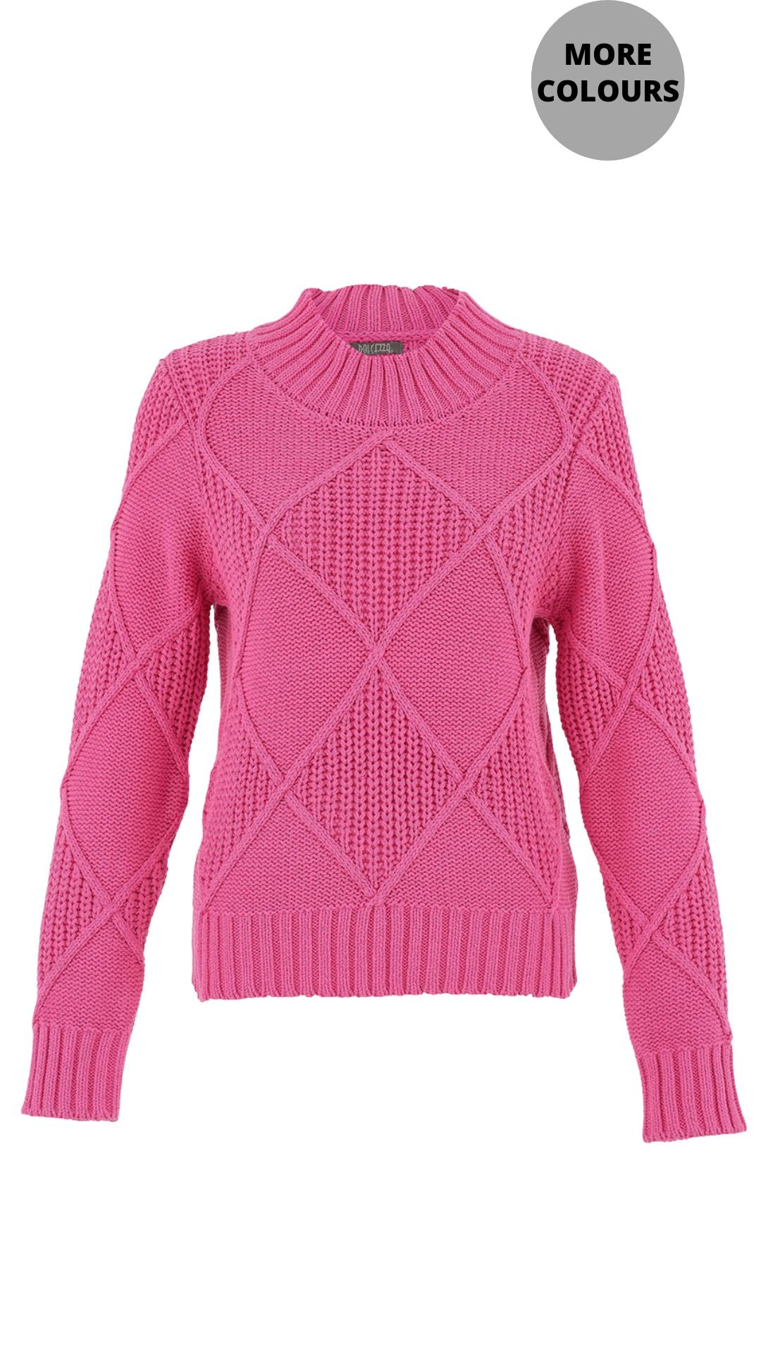 Bright Colour Knitted Mock Neck Sweater. Style DOLC75306