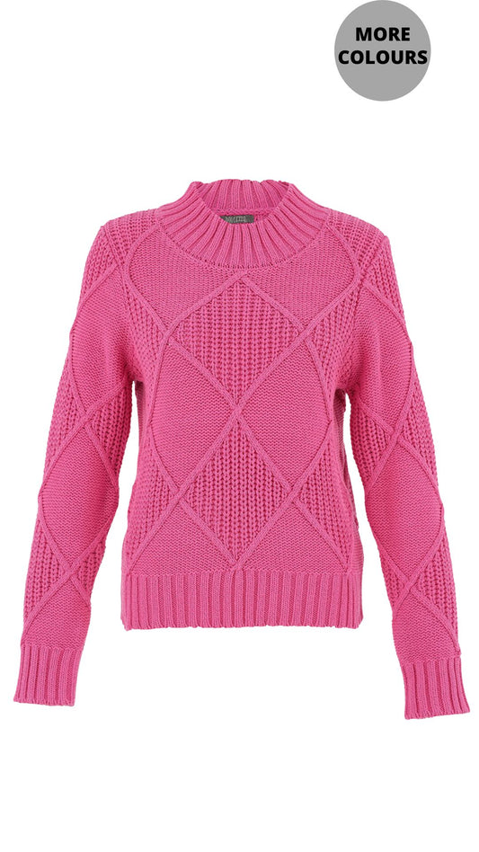 Bright Colour Knitted Mock Neck Sweater. Style DOLC75306