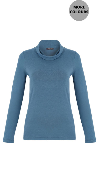 Cowl Neck Long Sleeve Pullover Top. Style DOLC75554